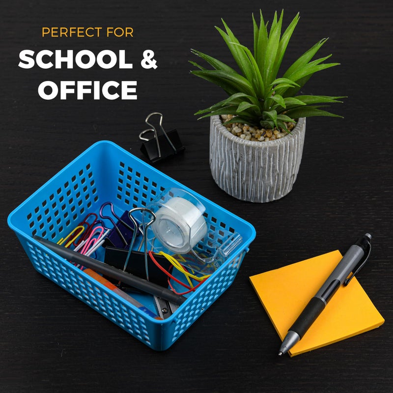 YBM HOME 12-Pack Plastic Storage Baskets Bins for Home Junk Drawer, Shelves, and Office Organization, Functional Trays/Containers Great for Kitchen Pantry, Cabinets, Bedrooms, and Bathrooms, Grey - Image 3